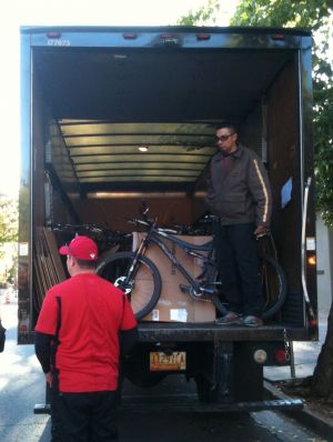 "We needed to get a lot of bikes to the top of the Winsor so I asked UPS for help," said Preston Martin, BTI's vice president. "So many guys in management at UPS in Santa Fe ride that their first response was sure, we can make that happen. So they committed drivers and trucks on Saturday to move bikes," he added. The city of Santa Fe contributed city busses to drive the 15 miles to the top of the Winsor trail to get the riders up there. Photo: Bill Lane