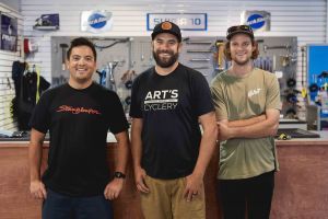 Art's Cyclery owners (from left) Jon Whisenand, Josh Job, Trevor Roland