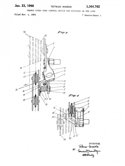 An image from Suntour's landmark 1968 patent application.