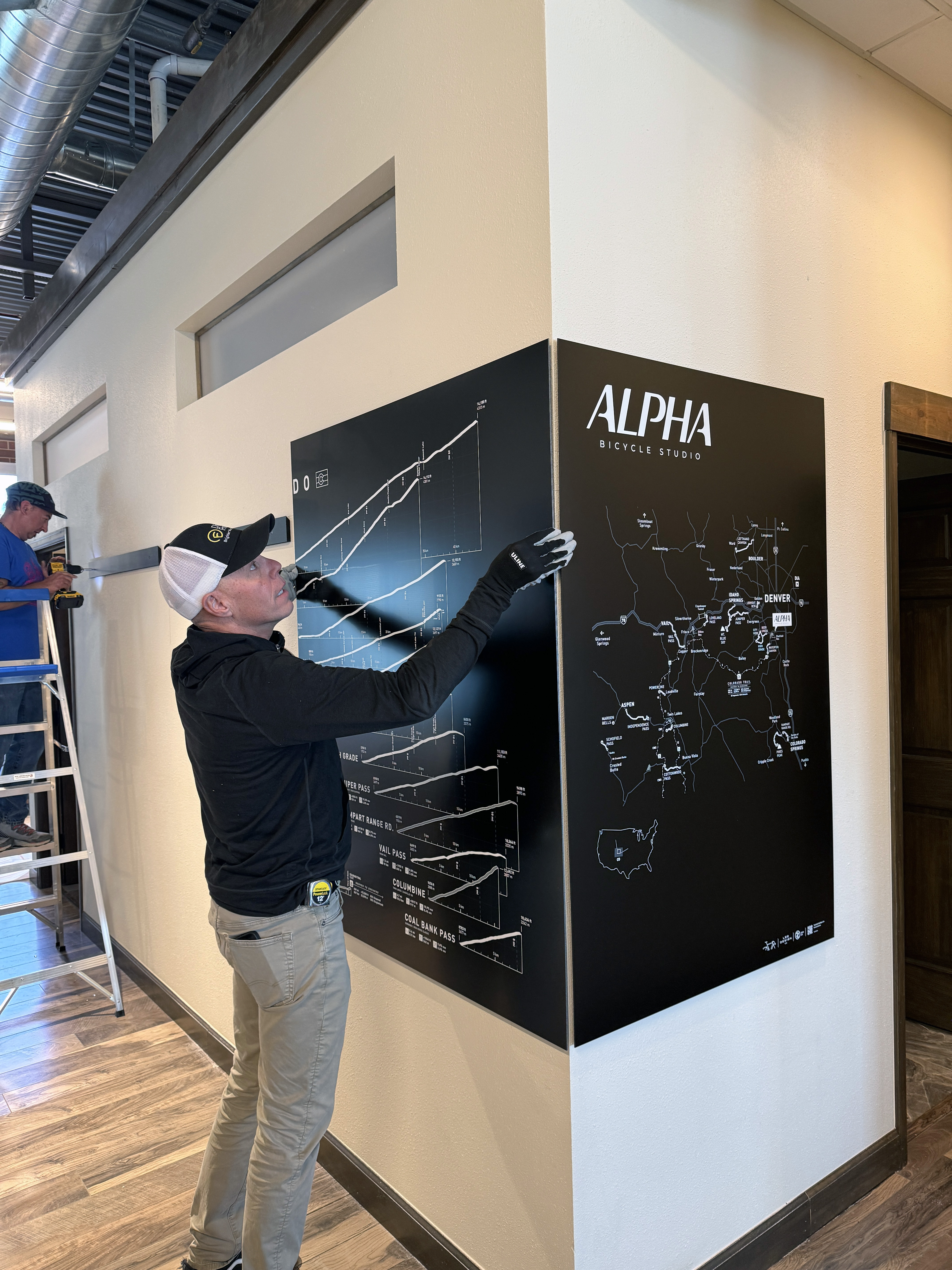 Map installation at Alpha Bicycle Studio. Map installation at Alpha Bicycle Studio.