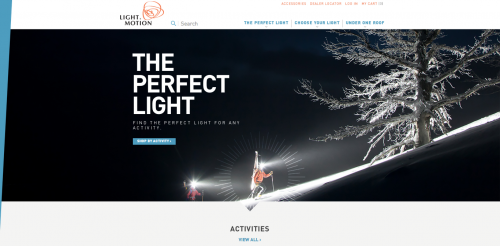 Light & Motion's new homepage.