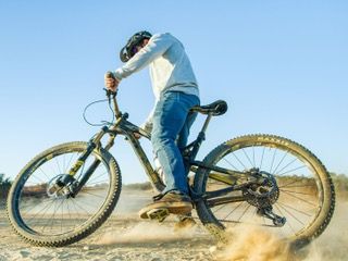 biking in jeans