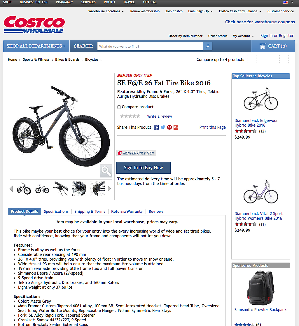 costco cycle
