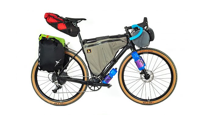 The Thesis bike set up for bikepacking. 