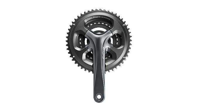 The new 4-arm Tiagra crank is available in double and triple versions.
