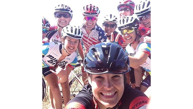 A selfie from the women's ride at Mike's Bikes in Los Gatos, California.