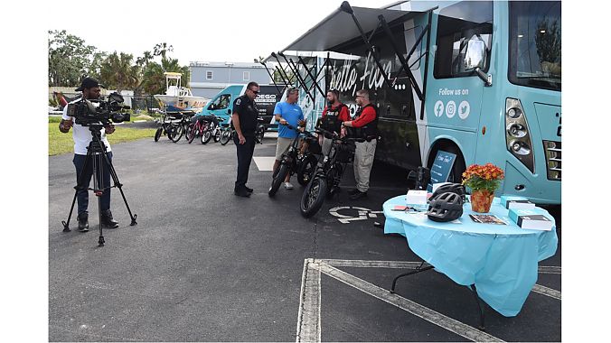 Pedego corporate loaned the Fort Myers location an RV to work from.