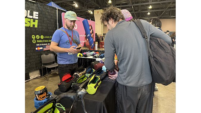 Adam Saplin was busy at the Philly Bike Expo.