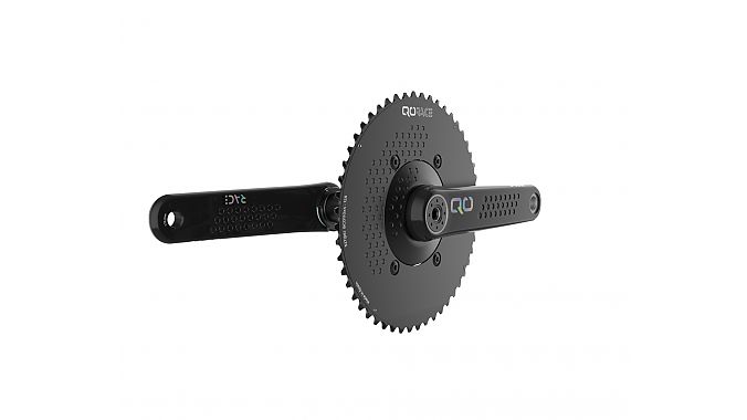A rendering of the QO Race road crankset. 