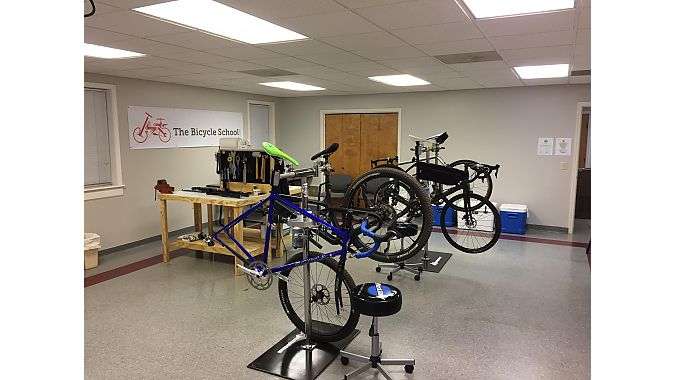 The Bicycle School's workshop.