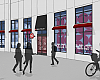 Rendering of the Miami store front.