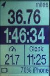 Photo shows RFLKT display of Cyclemeter app